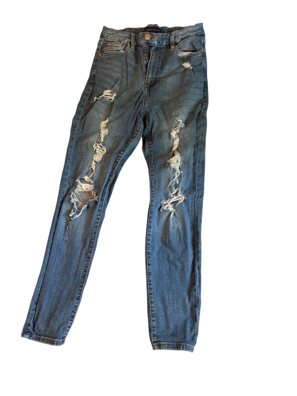 AeropostaleDistressed High-Rise Skinny Jeans - Blue